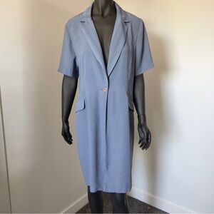 120. Poema USA Short Sleeve Blazer Dress Vintage-Inspired Structured Minimalist
